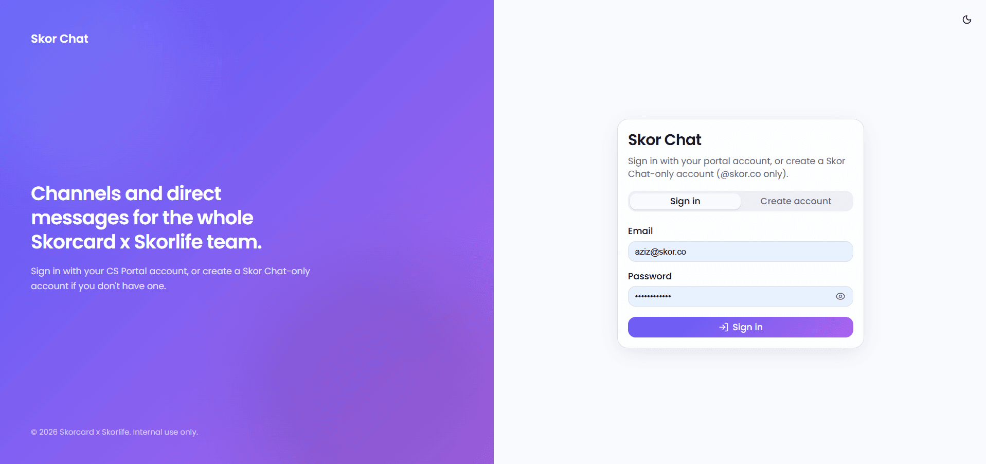Skor Chat screenshot
